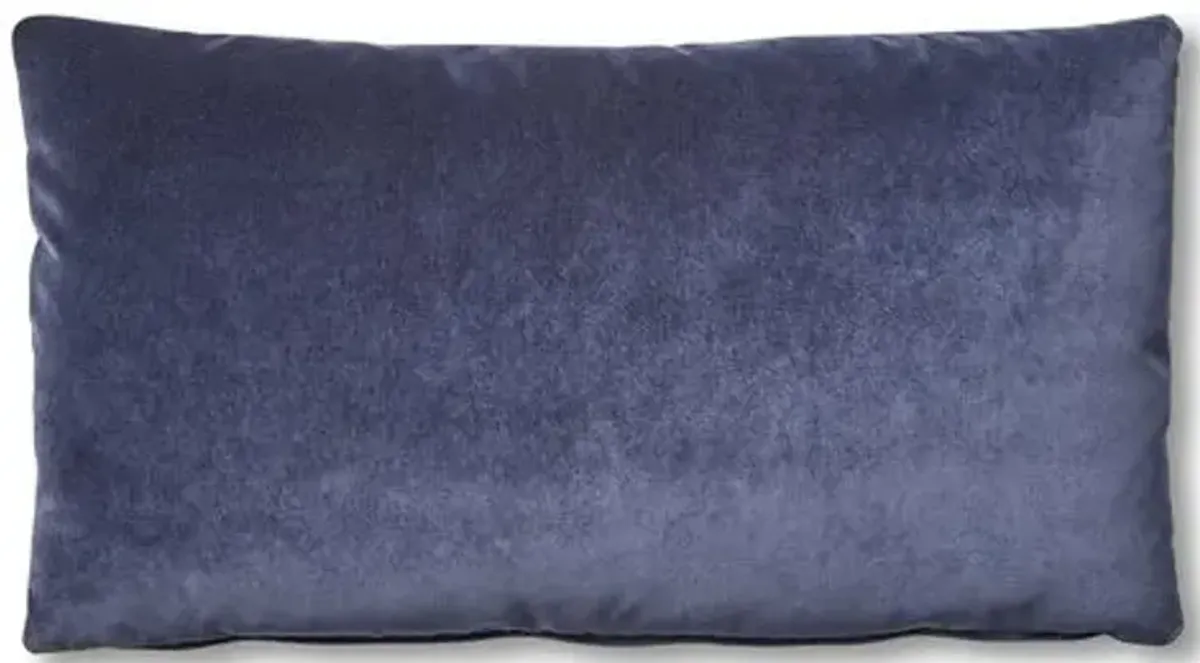 Ada Long Lumbar Pillow - Navy Velvet