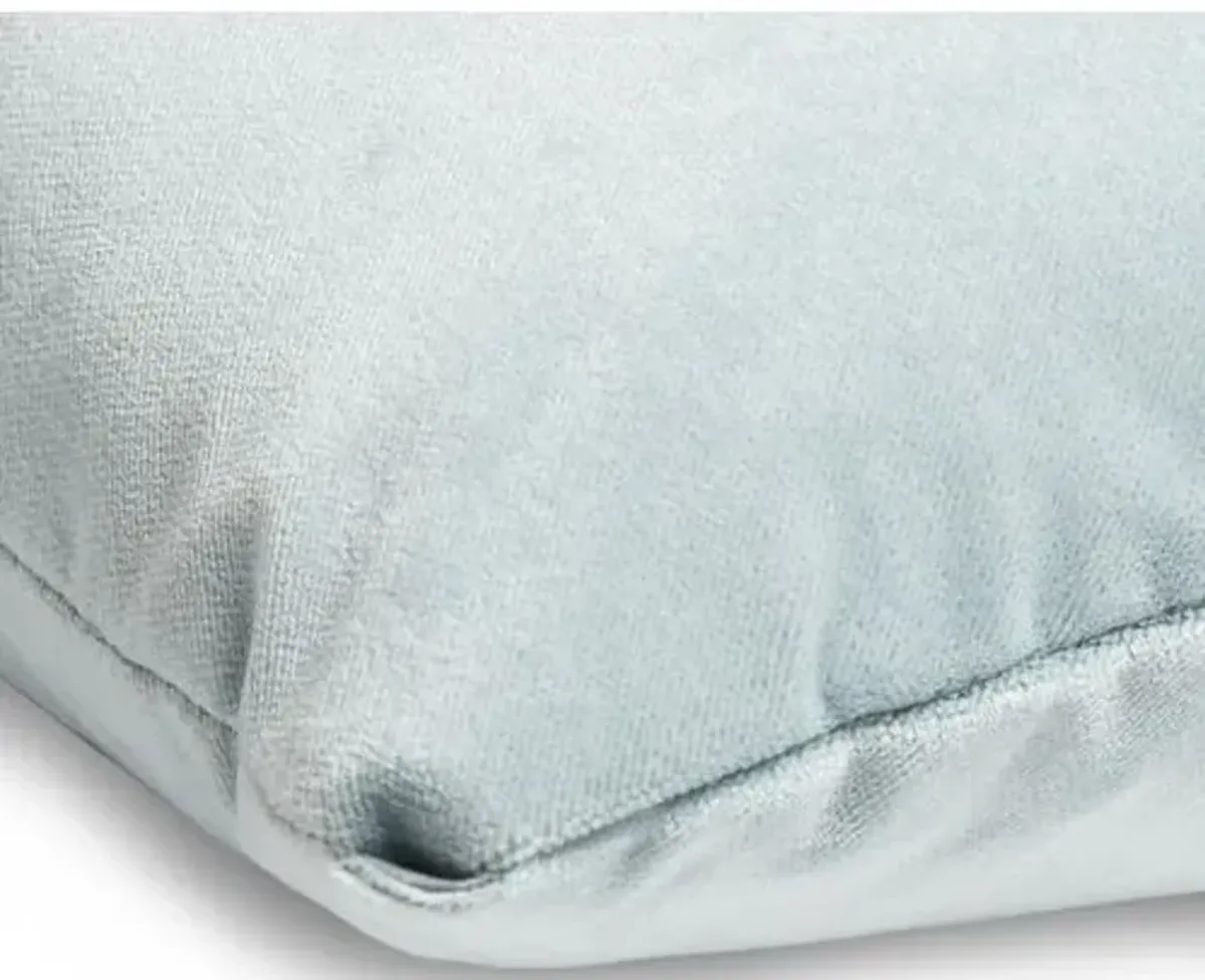 Ada Long Lumbar Pillow - Sky Blue Velvet