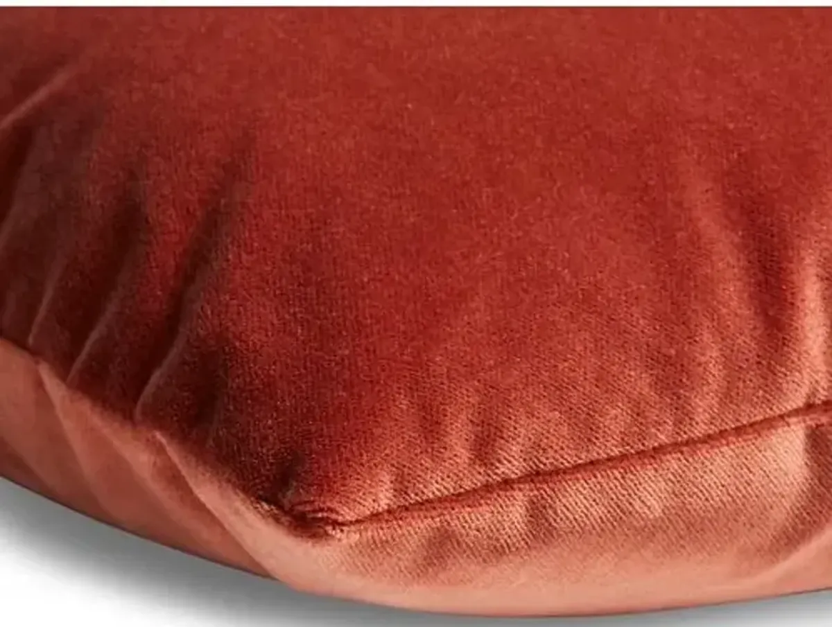 Ada Long Lumbar Pillow - Rust Velvet