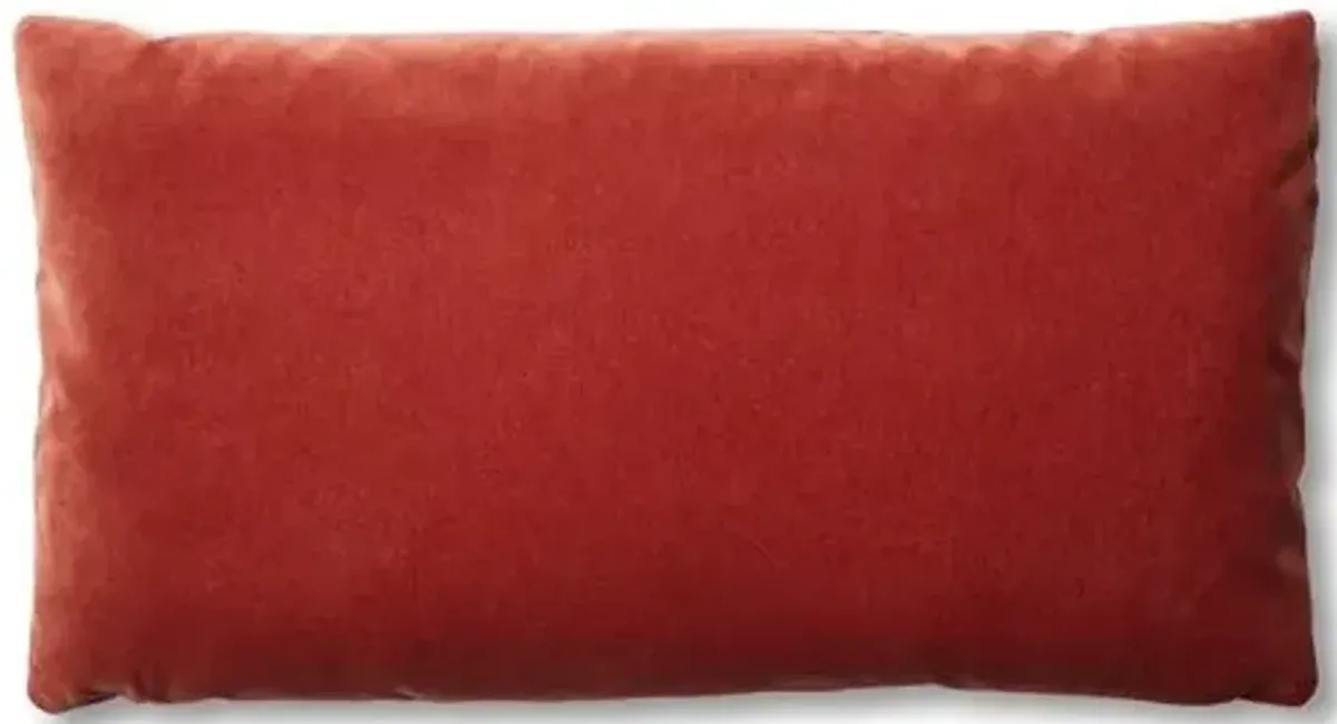 Ada Long Lumbar Pillow - Rust Velvet