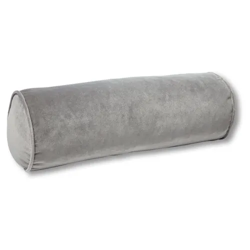 Anne Bolster Pillow - Light Gray Velvet