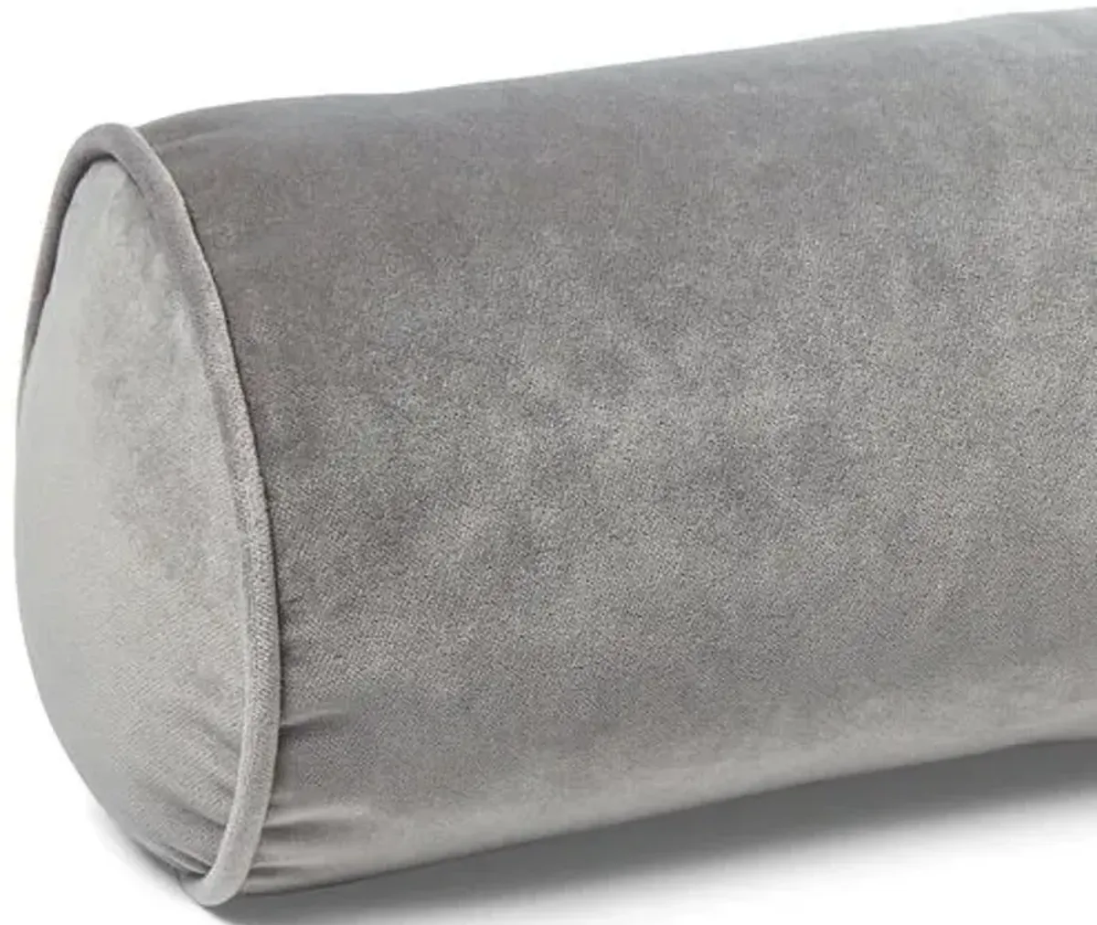 Anne Bolster Pillow - Light Gray Velvet