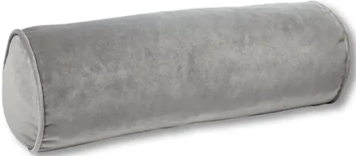 Anne Bolster Pillow - Light Gray Velvet