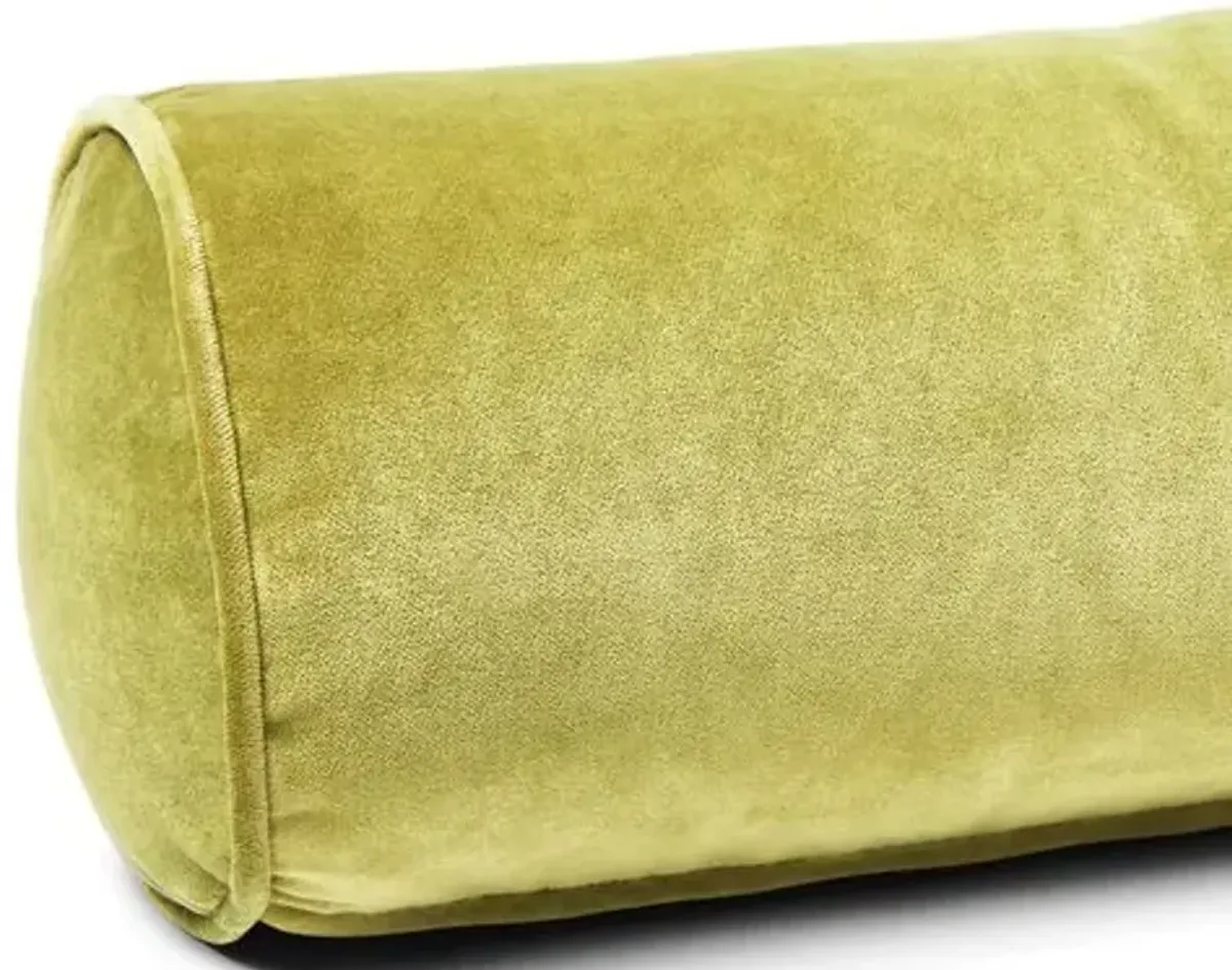 Anne Bolster Pillow - Chartreuse Velvet