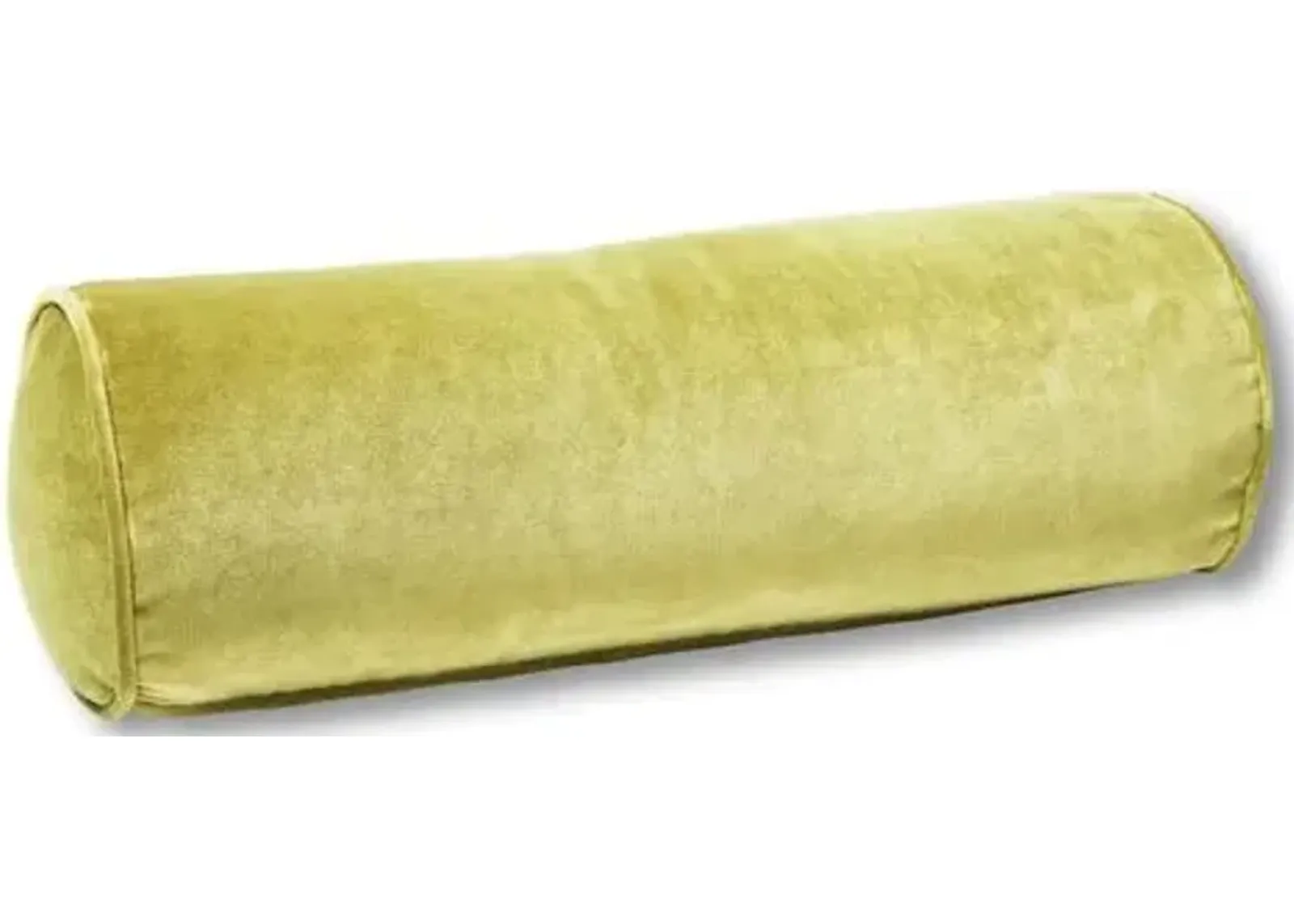 Anne Bolster Pillow - Chartreuse Velvet