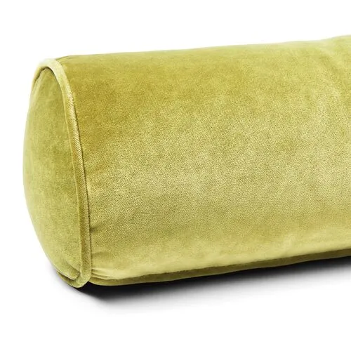 Anne Bolster Pillow - Chartreuse Velvet