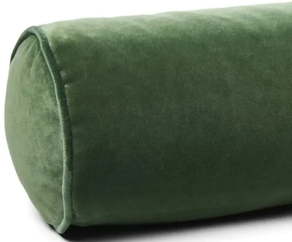 Anne Bolster Pillow - Emerald Velvet