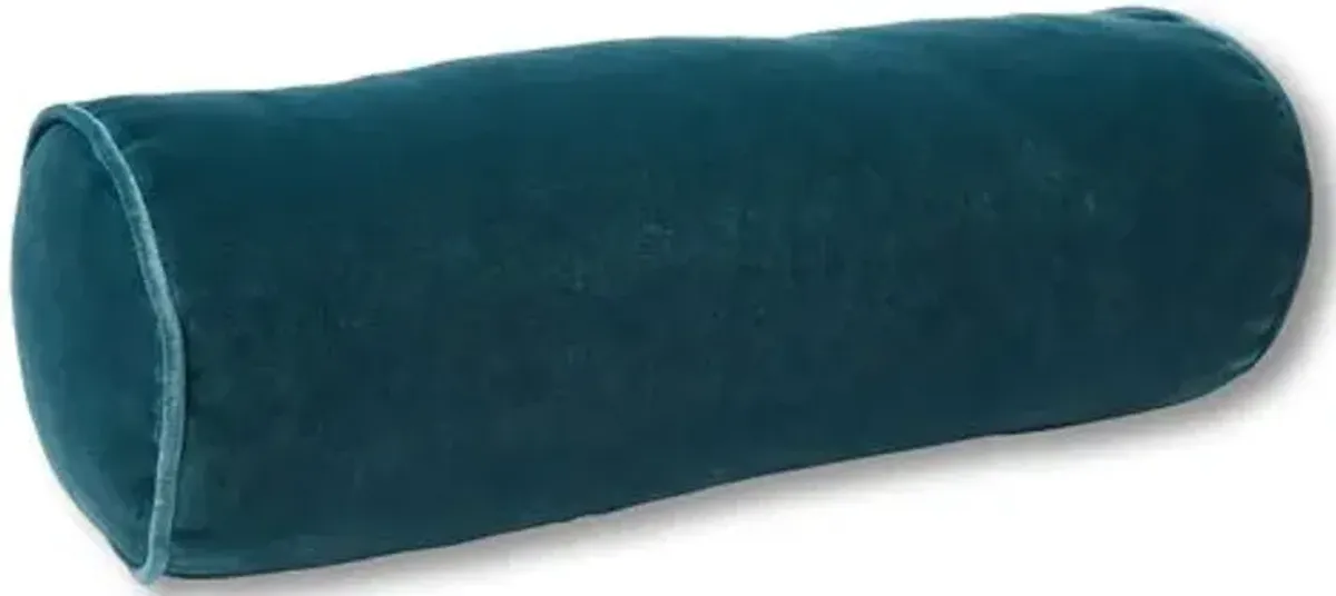 Anne Bolster Pillow - Teal Velvet