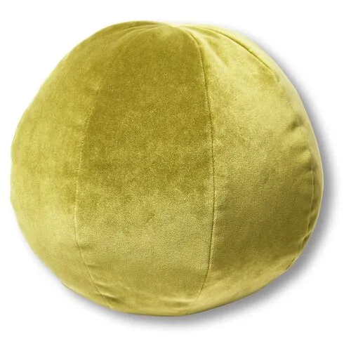 Emma 11x11 Ball Pillow - Chartreuse Velvet