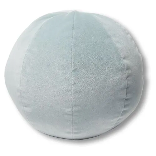 Emma 11x11 Ball Pillow - Sky Blue Velvet