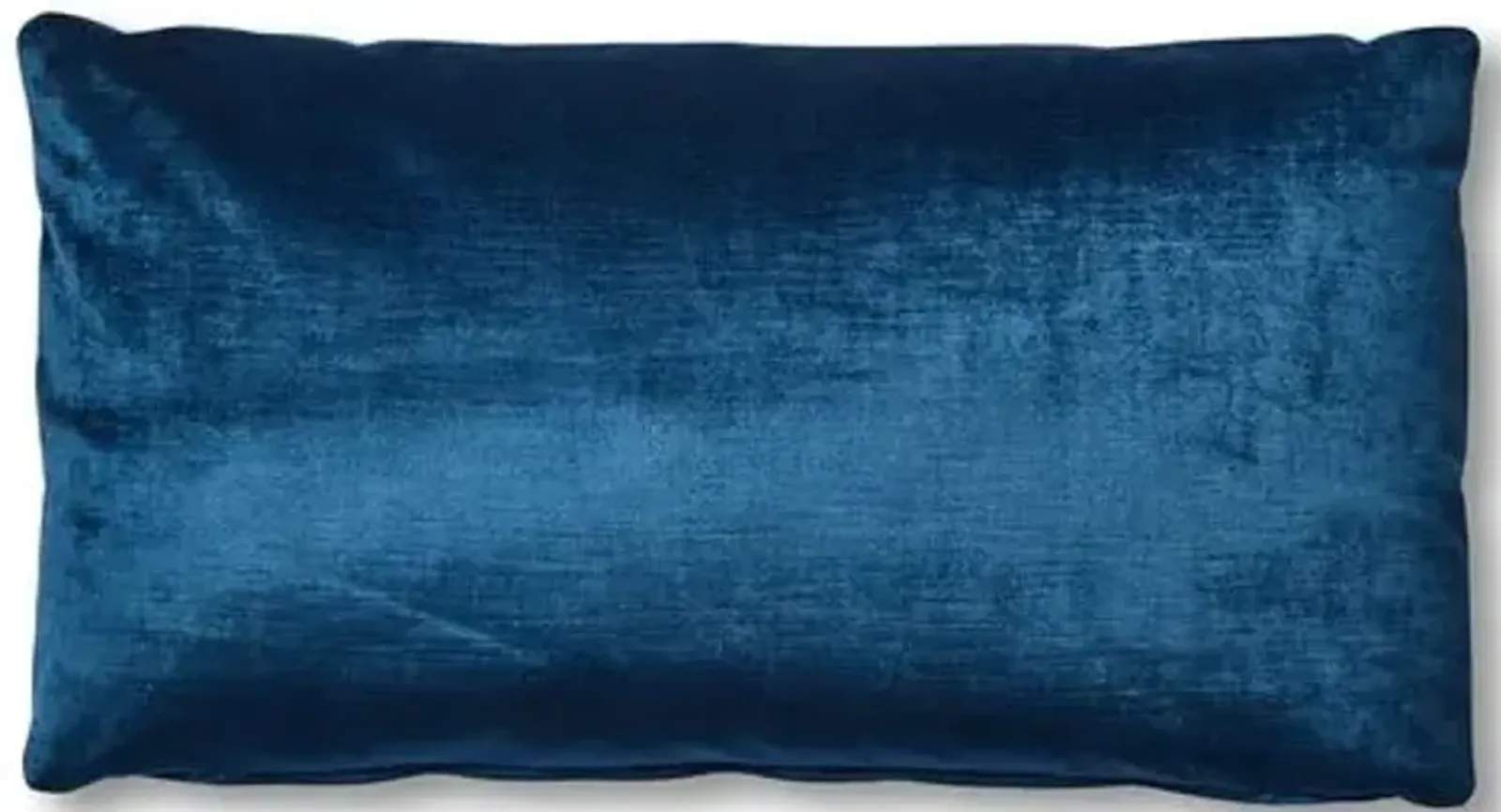 Ada Long Lumbar Pillow - Prussian Blue Velvet