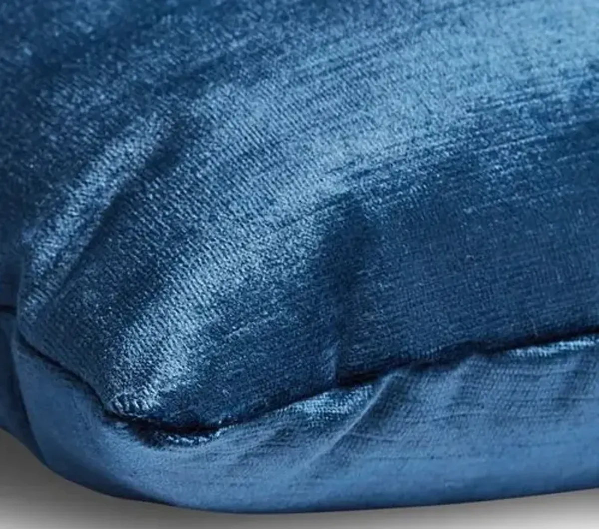 Ada Long Lumbar Pillow - Prussian Blue Velvet