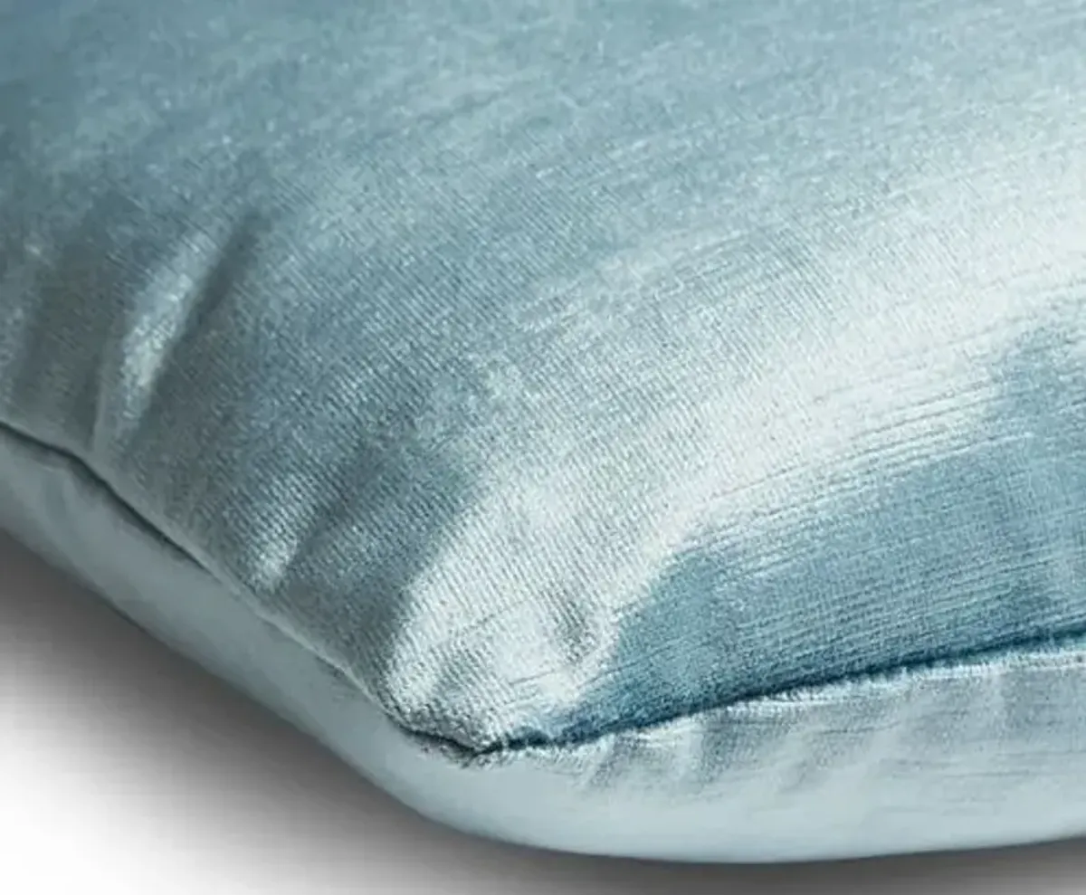 Ada Long Lumbar Pillow - Denim Blue Velvet