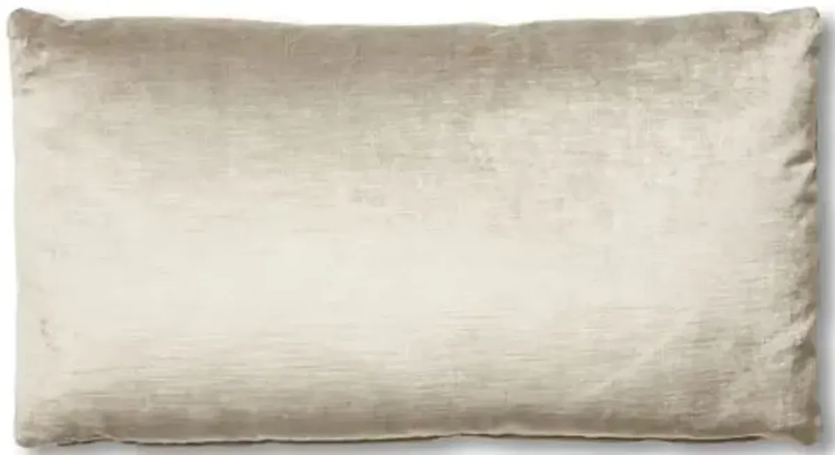 Ada Long Lumbar Pillow - Silver-Gray Velvet