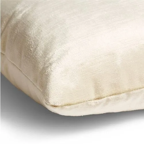 Ada Long Lumbar Pillow - Oyster Velvet