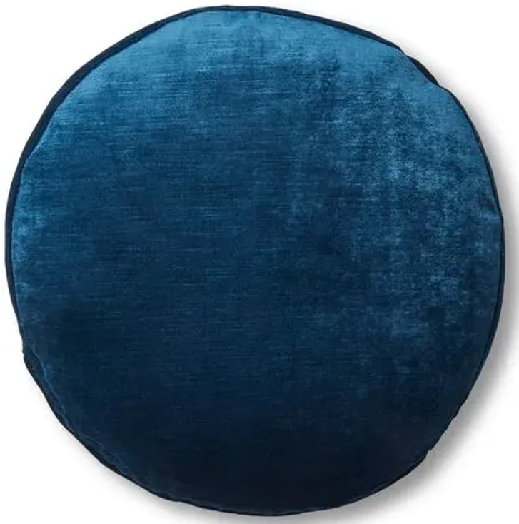 Claire 16x16 Disc Pillow - Prussian Blue Velvet