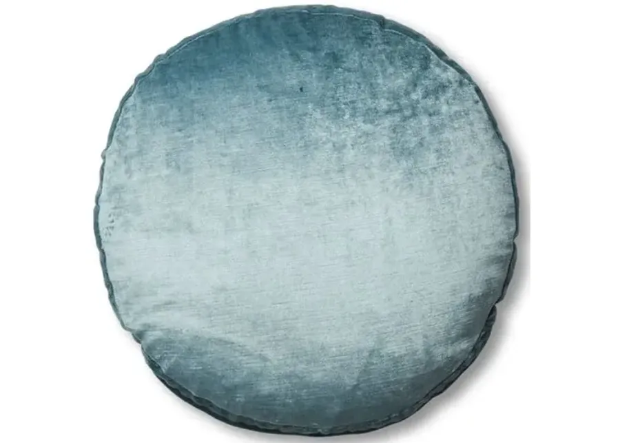 Claire 16x16 Disc Pillow - Denim Blue Velvet