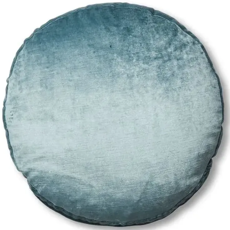 Claire 16x16 Disc Pillow - Denim Blue Velvet