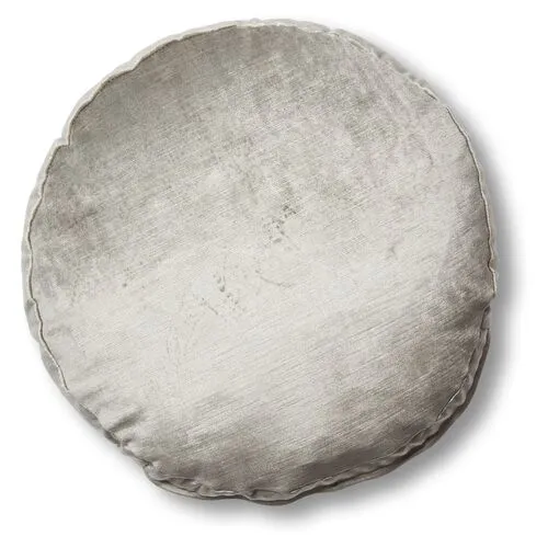 Claire 16x16 Disc Pillow - Silver-Gray Velvet