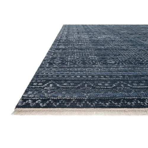 Spring Hand-Knotted Rug - Ink - Blue - Blue