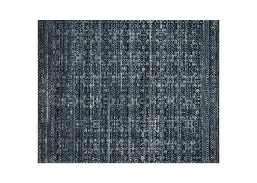 Spring Hand-Knotted Rug - Ink - Blue - Blue