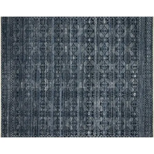 Spring Hand-Knotted Rug - Ink - Blue - Blue