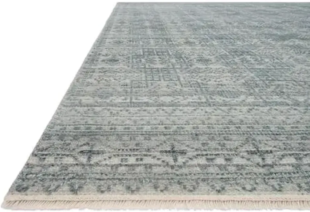 Spring Hand-Knotted Rug - Turquoise/Gray - Gray