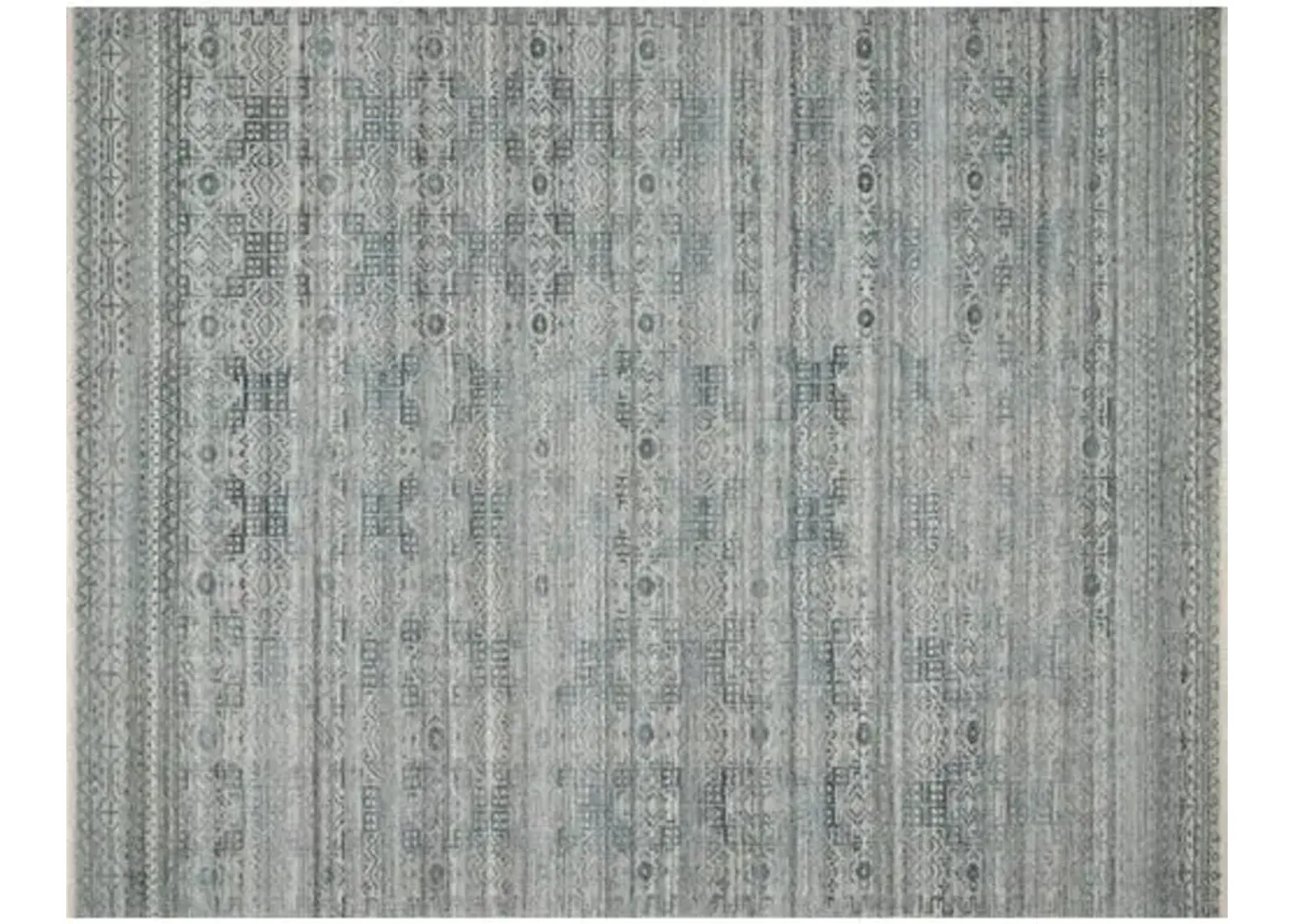 Spring Hand-Knotted Rug - Turquoise/Gray - Gray