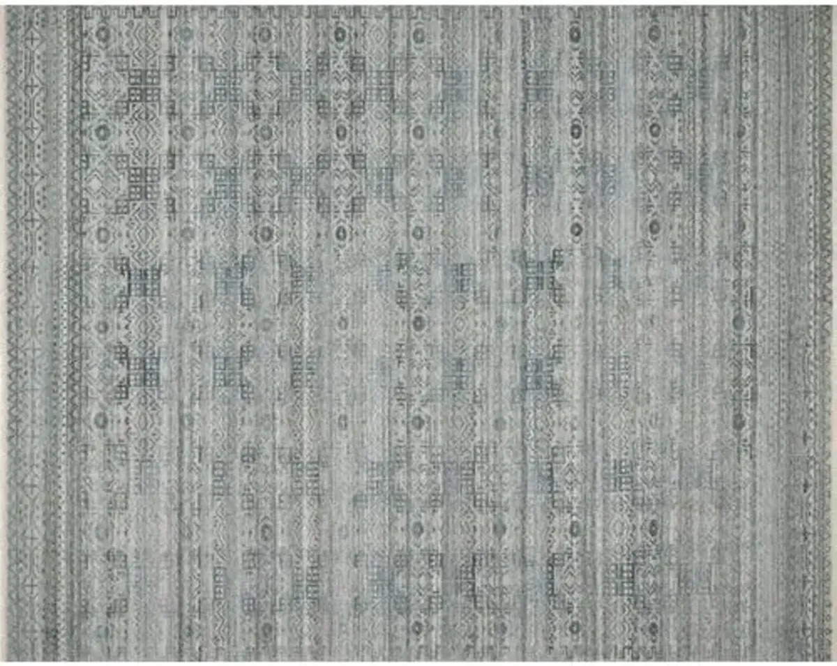 Spring Hand-Knotted Rug - Turquoise/Gray - Gray