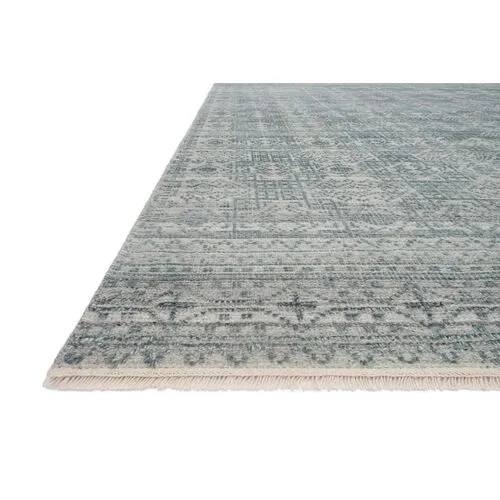 Spring Hand-Knotted Rug - Turquoise/Gray - Gray