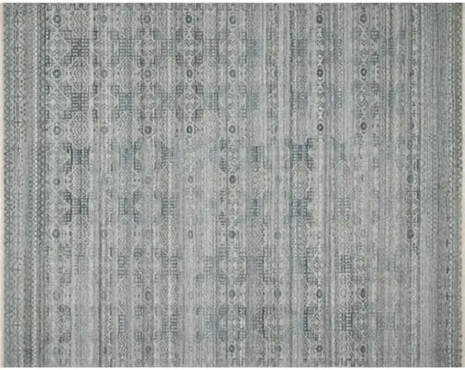 Spring Hand-Knotted Rug - Turquoise/Gray - Gray