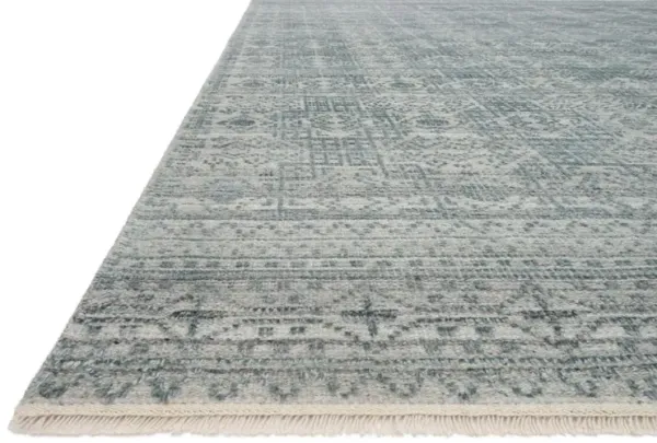 Spring Hand-Knotted Rug, Turquoise/Gray