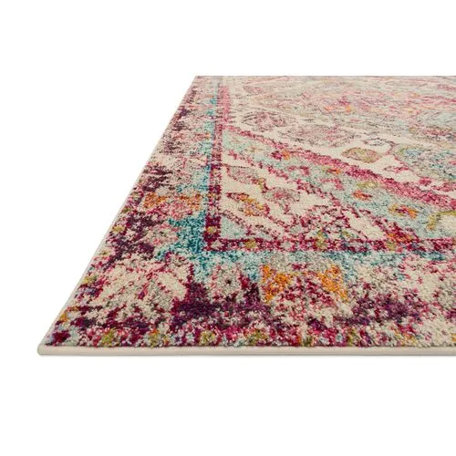 Coates Rug - Aqua/Pink - Pink