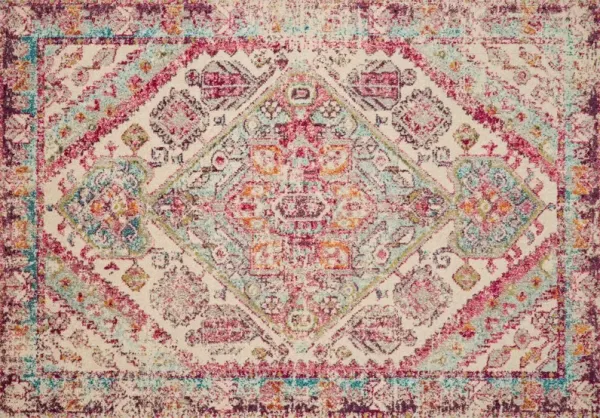 Coates Rug - Aqua/Pink - Pink