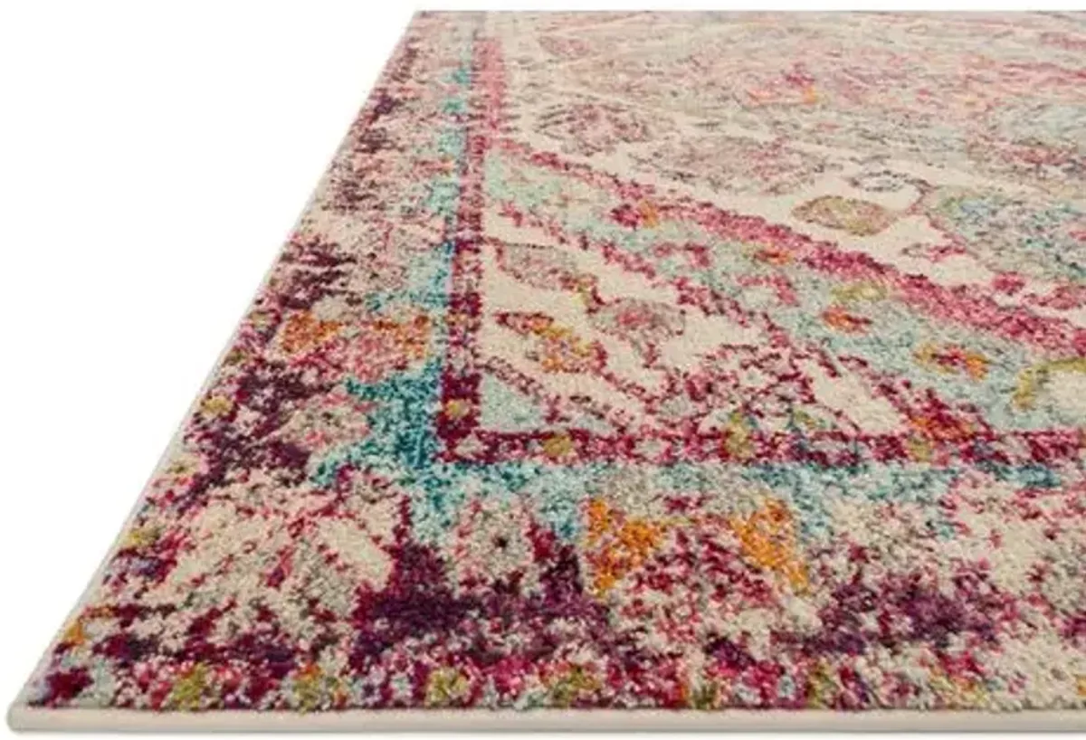 Coates Rug - Aqua/Pink - Pink