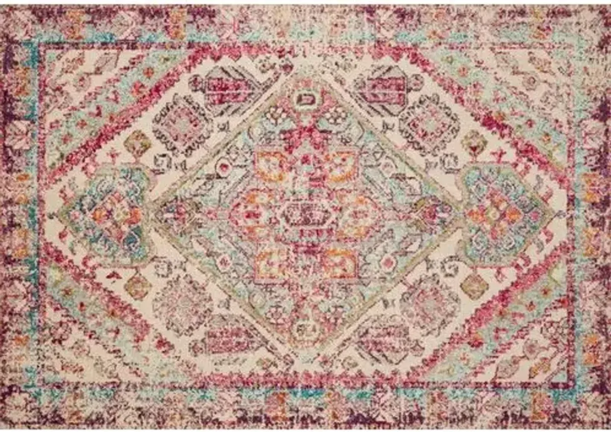 Coates Rug - Aqua/Pink - Pink