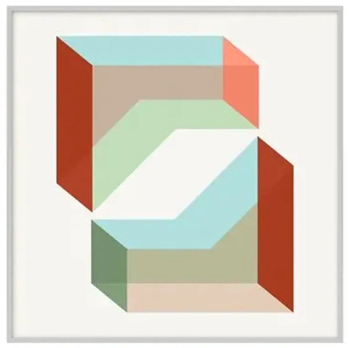 Pastel Geometric XVII - Silver