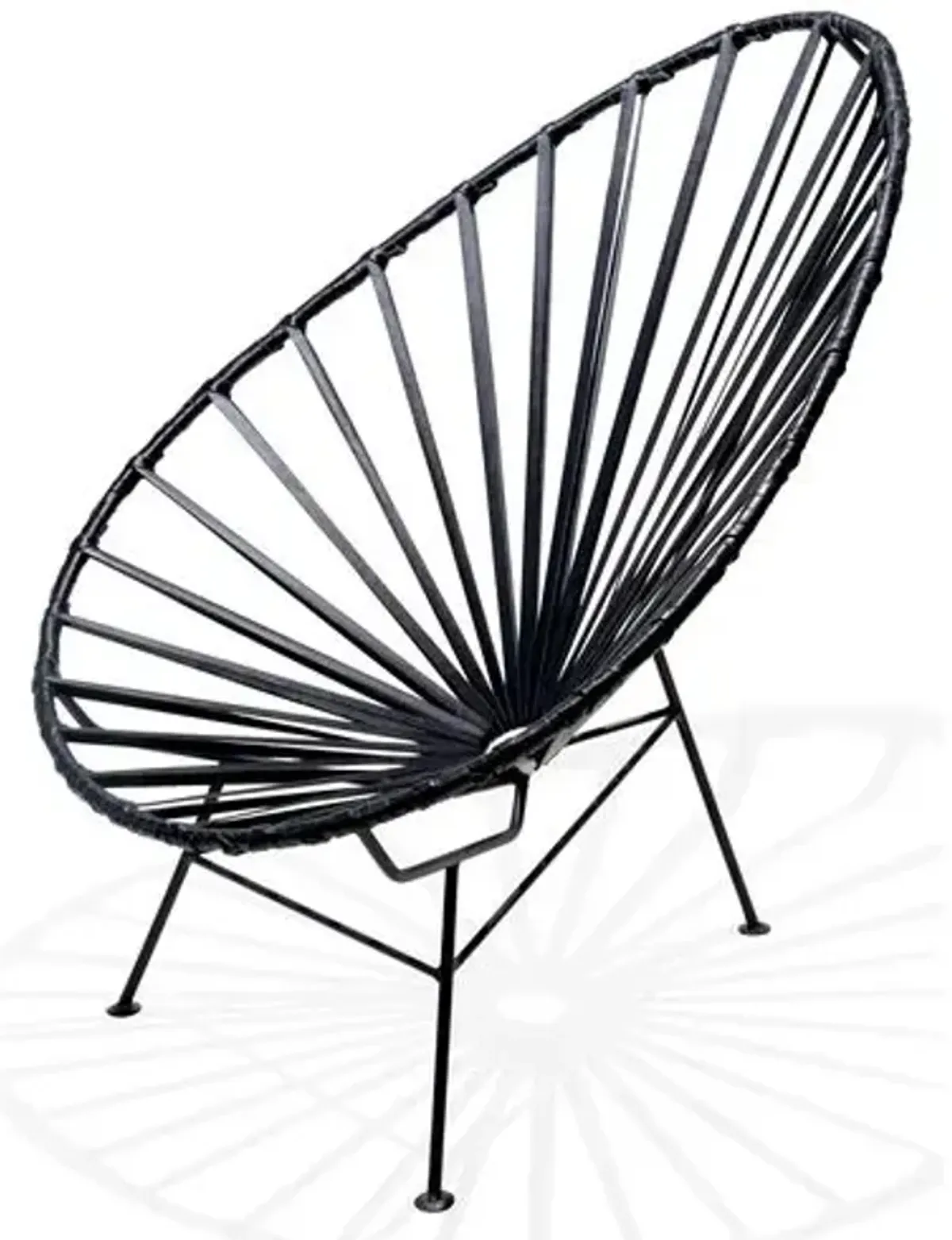 Acapulco Lounge Chair - Black Leather - Mexa - Handcrafted