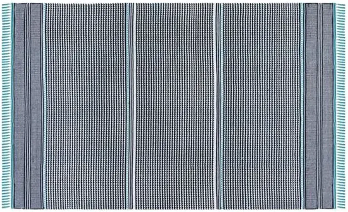 West Flat-Weave Rug - Turquoise - Blue - Blue