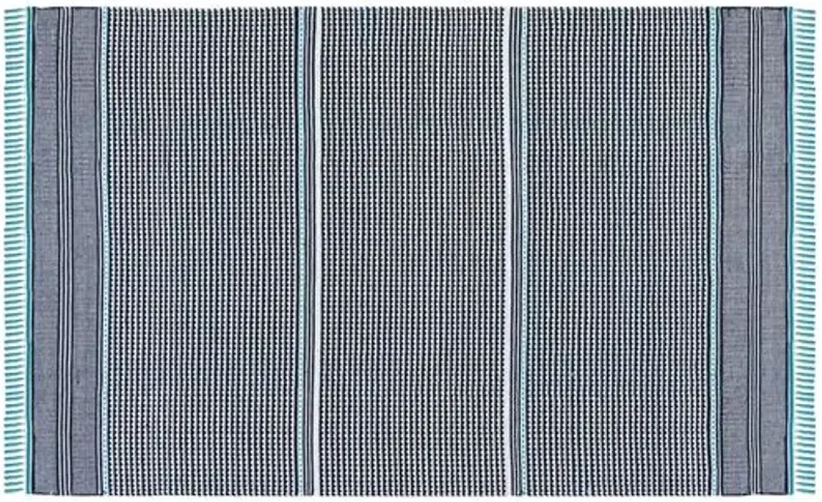 West Flat-Weave Rug - Turquoise - Blue - Blue