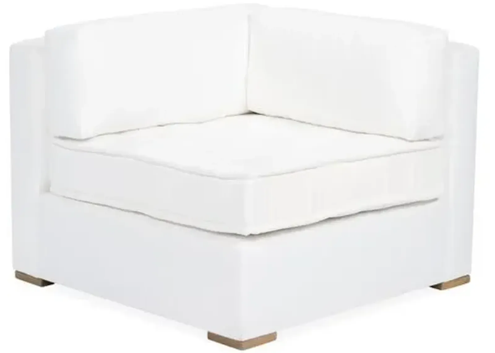 Lane Tufted Corner Chair - White