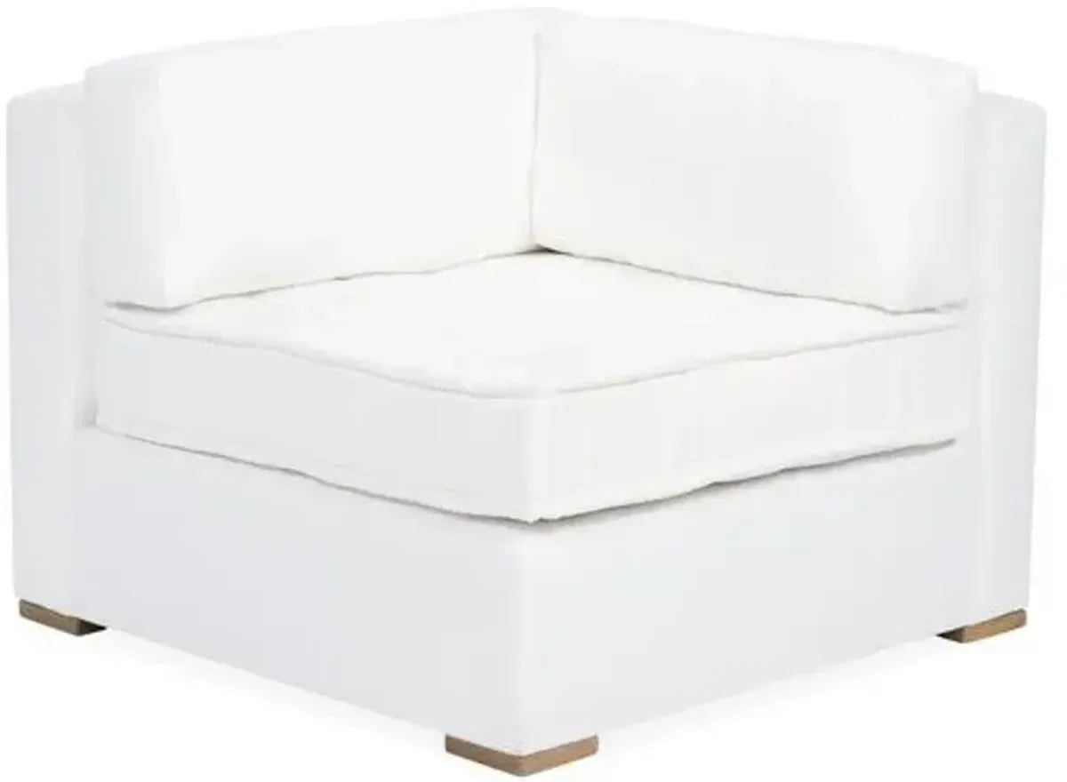 Lane Tufted Corner Chair - White