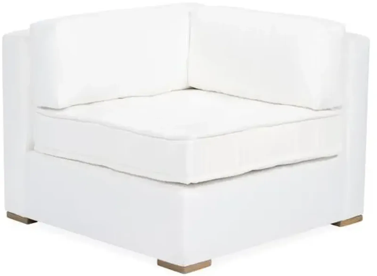 Lane Tufted Corner Chair - White