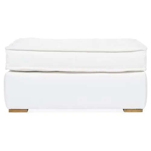 Lane Tufted Ottoman - White