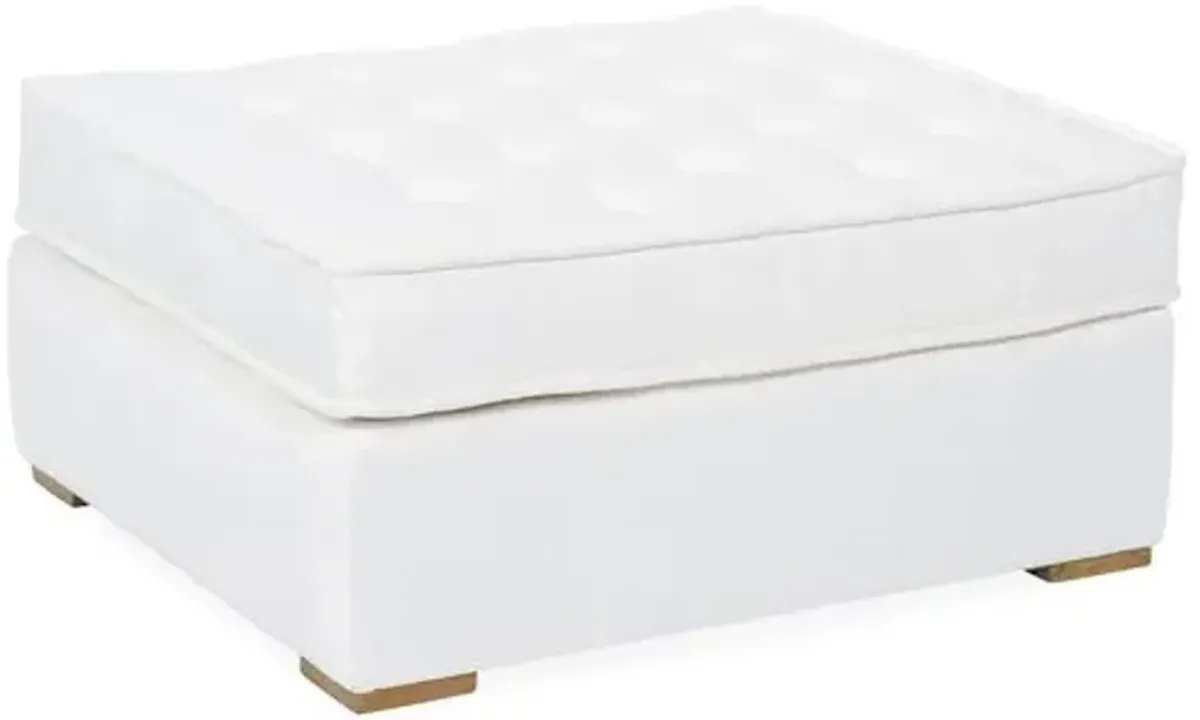 Lane Tufted Ottoman - White