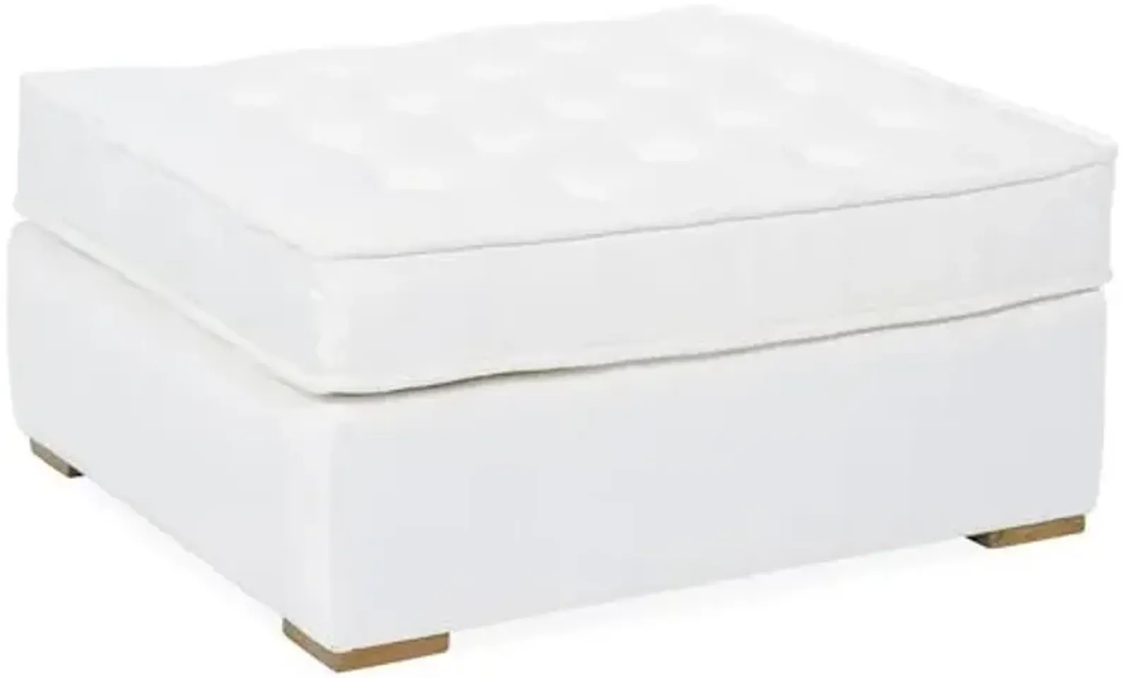 Lane Tufted Ottoman - White