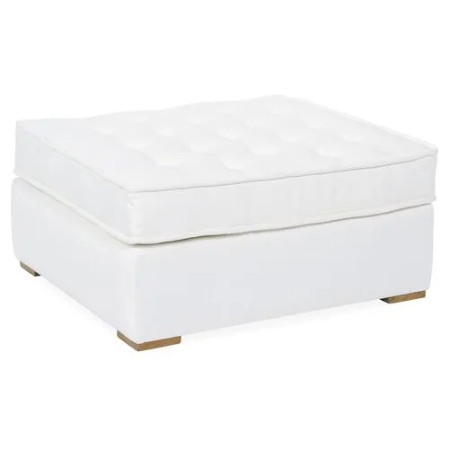 Lane Tufted Ottoman - White