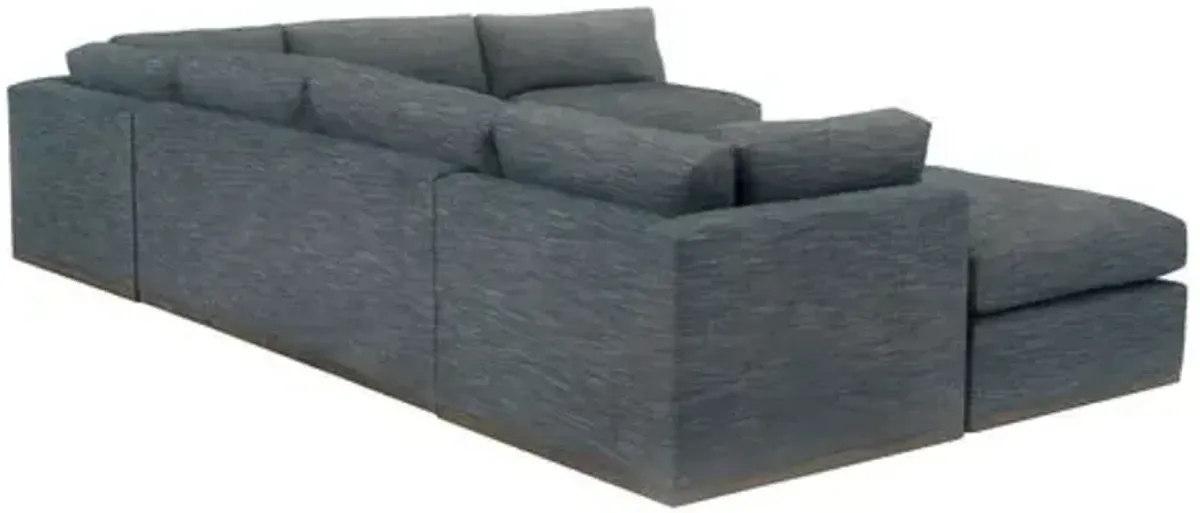 Pratt Crypton 5-Pc Sleeper Sectional - Blue