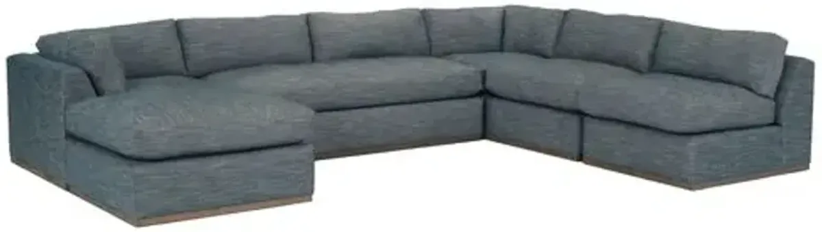 Pratt Crypton 5-Pc Sleeper Sectional - Blue