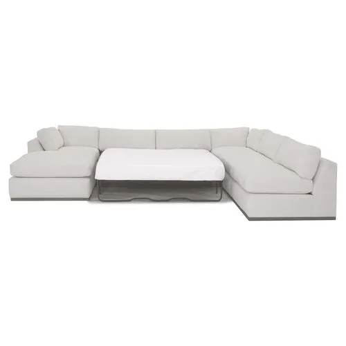 Pratt Crypton 5-Pc Sleeper Sectional - White